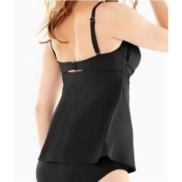 Soma Black Swim Criss Cross Tankini Top Size 36C NWT - Picture 5 of 9
